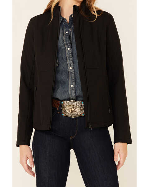 Image #3 - Shyanne Women's Solid Black CC Zip-Front Softshell Jacket , , hi-res