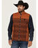 Image #1 - RANK 45&reg; Men's Southwestern Print Color Block Softshell Vest, Brown, hi-res