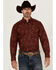 Image #1 - Ariat Men's Jaydon Paisley Print Long Sleeve Button-Down Western Shirt - Tall, Burgundy, hi-res