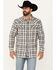 Image #1 - Moonshine Spirt Men's Gray Cloud Plaid Print Long Sleeve Snap Western Shirt, Grey, hi-res