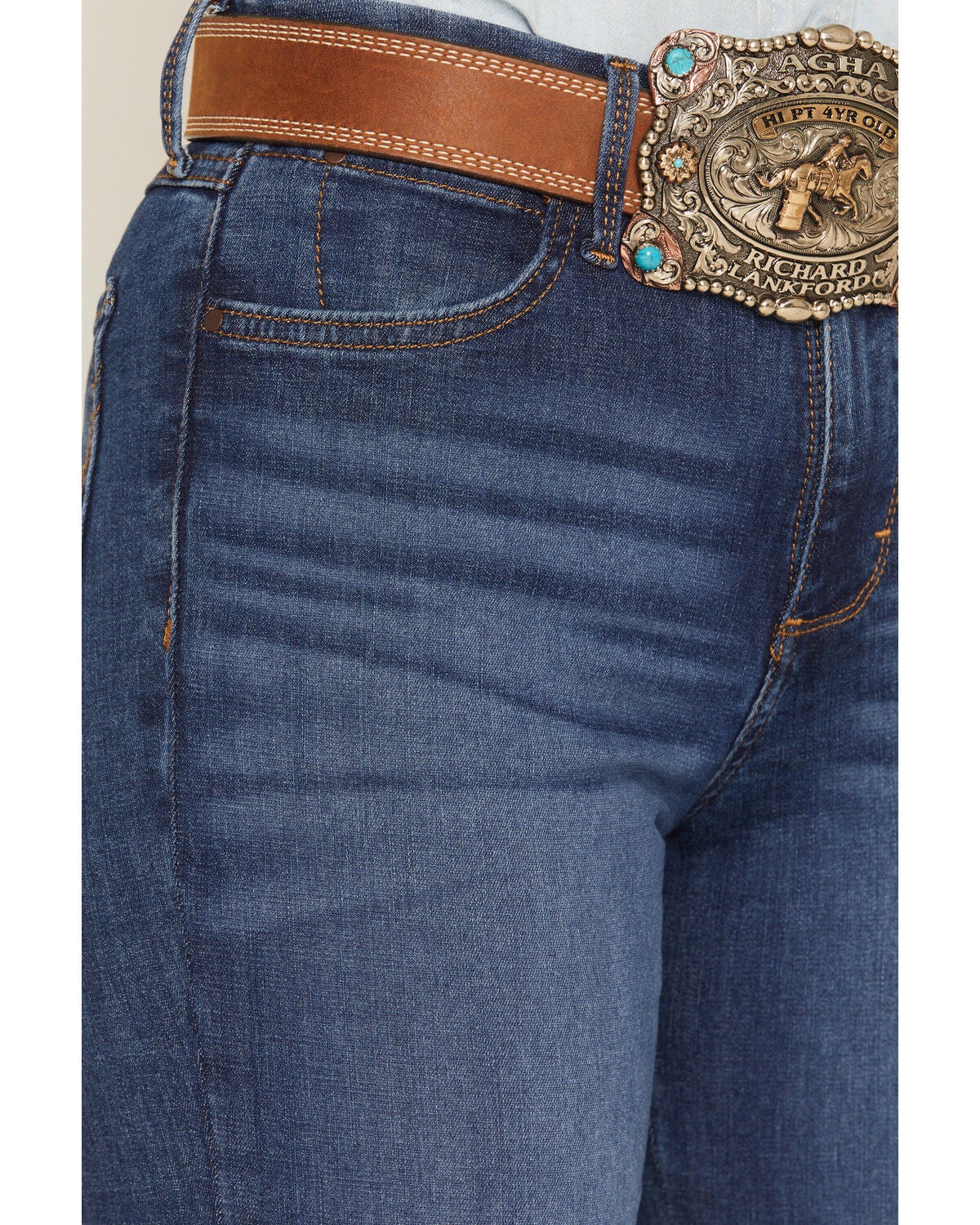 Image #2 - Wrangler Women's Reina Dark Wash Bespoke High Rise Trouser Stretch Denim Jeans, Dark Wash, hi-res