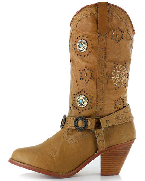 Image #3 - Dingo Women's Addie Concho Harness Boots - Round Toe, , hi-res