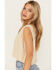Image #2 - B Blue B Women's Cropped Rhinestone Tank Top, Tan, hi-res