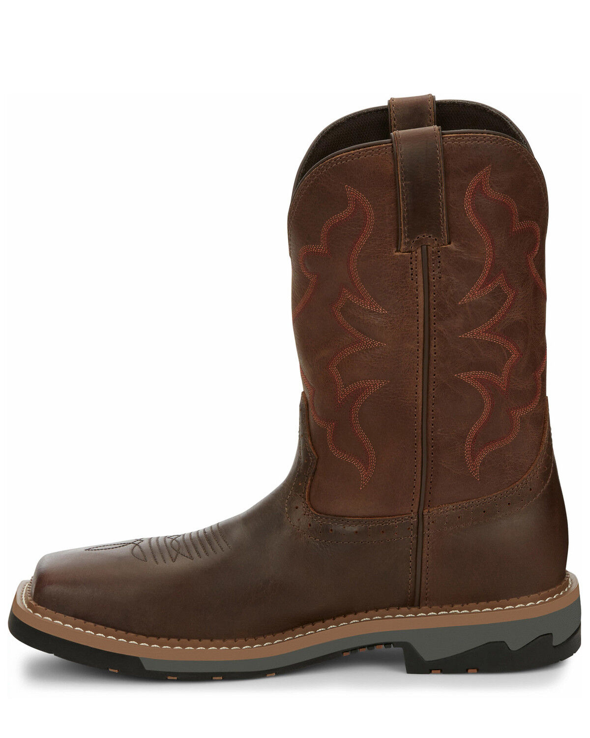 Image #3 - Justin Men's Boot Barn Exclusive Carbide Western Work Boots - Composite Toe, Brown, hi-res