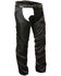 Image #1 - Milwaukee Leather Men's Leather Trim Snap Out Liner Vented Textile Chaps - 5XL, Black, hi-res