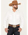Image #1 - Rock 47 by Wrangler Men's Embroidered Long Sleeve Snap Western Shirt, White, hi-res