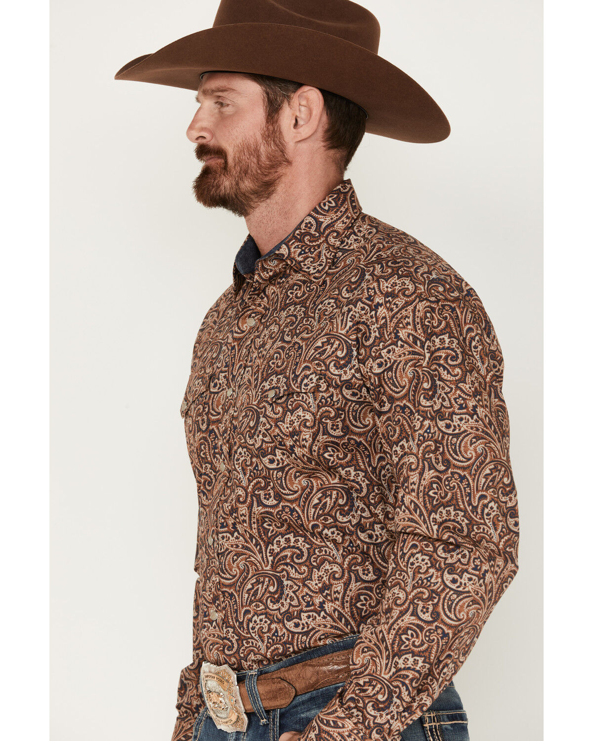 Image #2 - Stetson Men's Paisley Print Long Sleeve Snap Shirt, , hi-res