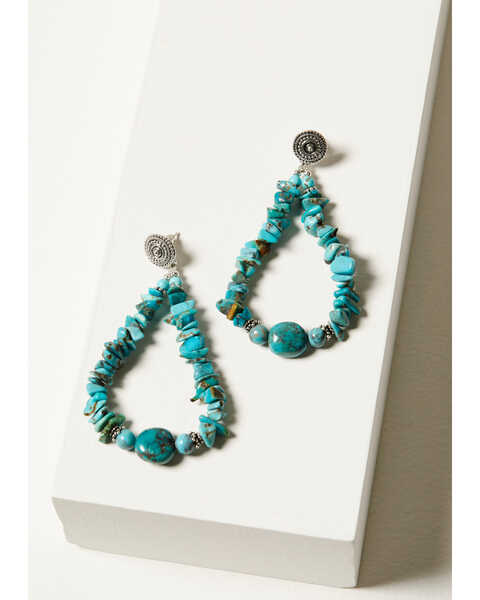 Image #3 - Paige Wallace Women's Turquoise Large Loop Earrings , Turquoise, hi-res
