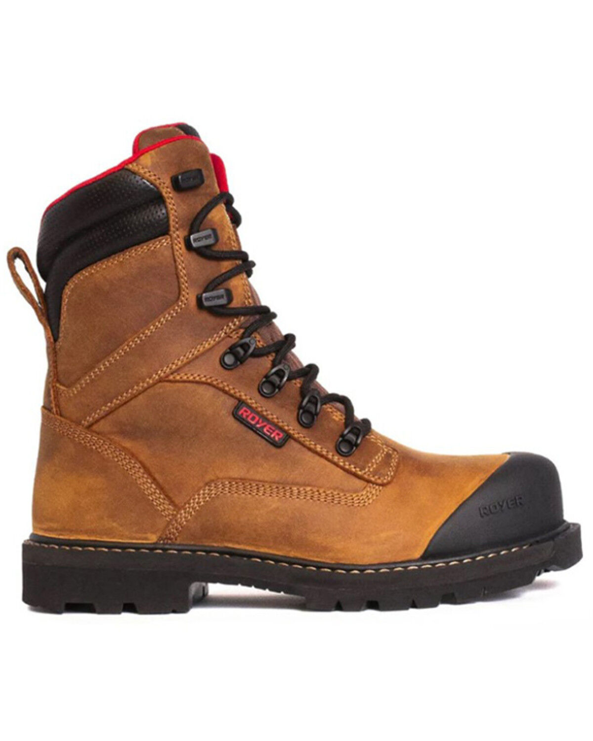 Image #2 - ROYER Men's 8" Revolt Megagrip Pro Work Boots - Carbon Toe, Brown, hi-res
