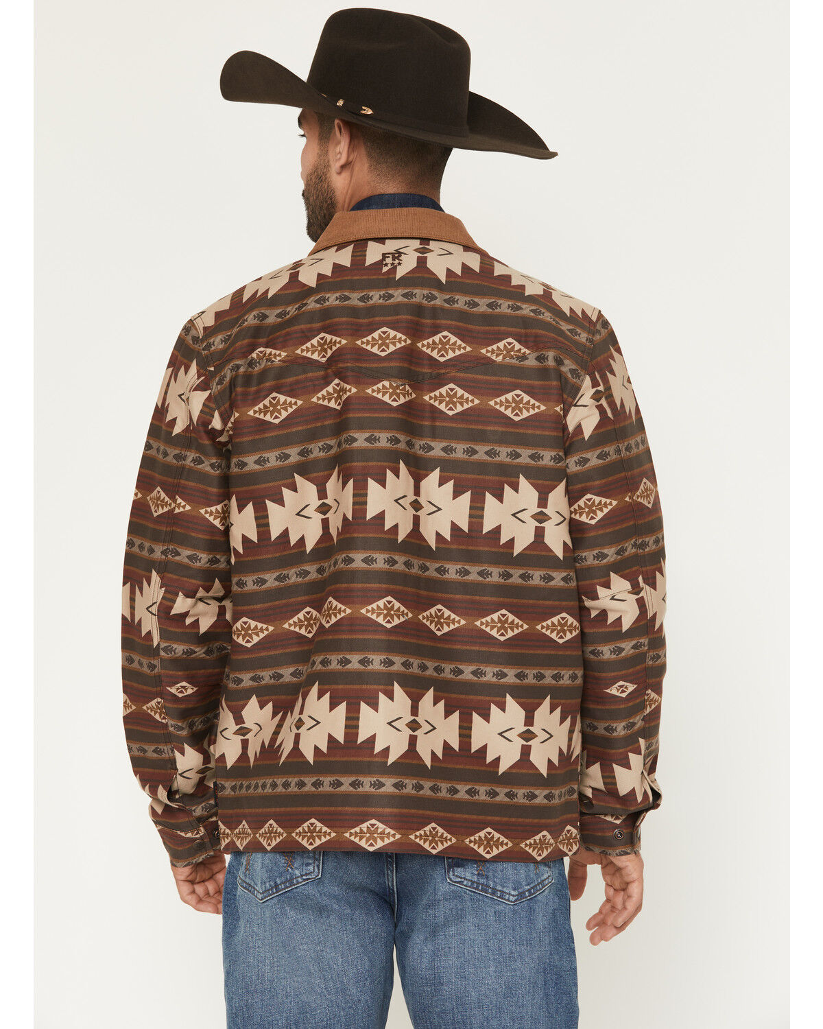 Image #4 - Cody James Men's FR Buck Southwestern Print Barn Coat, Dark Brown, hi-res