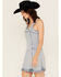 Image #2 - Blue B Women's Buckle Sleeveless Mini Dress, Light Wash, hi-res