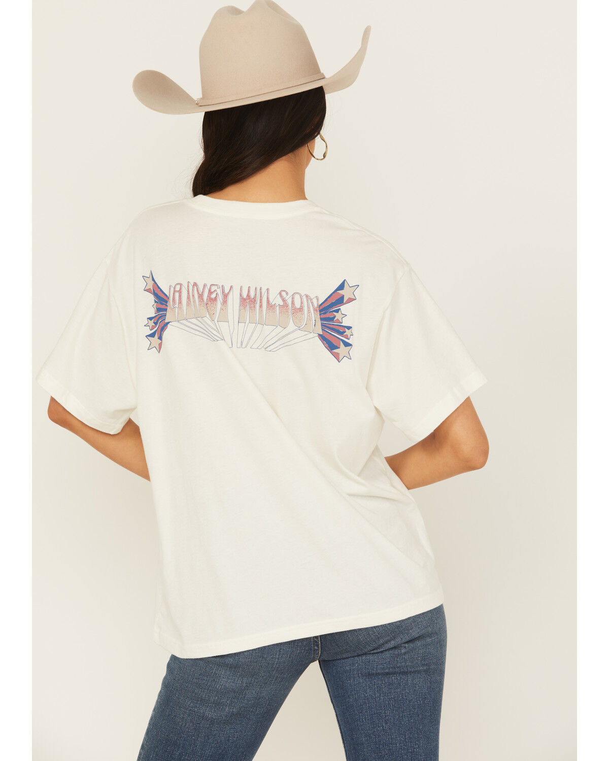 Image #4 - Wrangler X Lainey Wilson Women's Girlfriend Short Sleeve Graphic Tee, White, hi-res