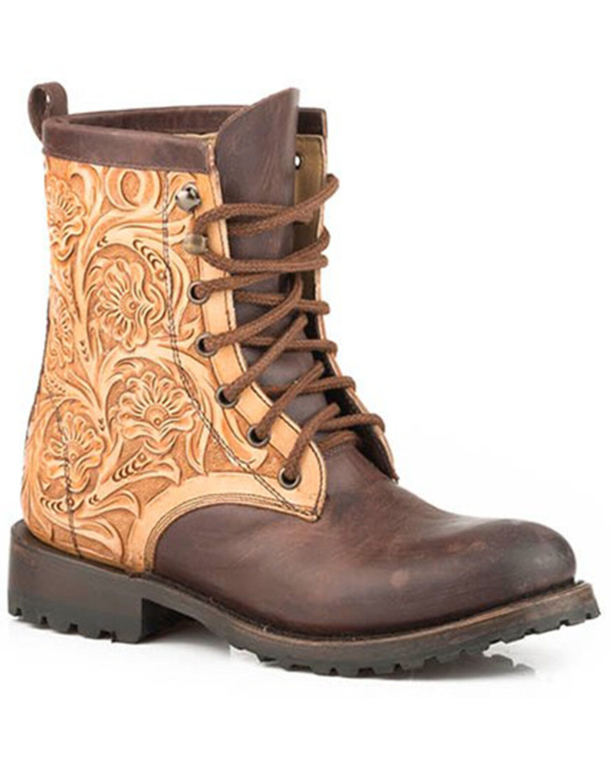 Image #1 - Stetson Women's Lennon Western Booties - Round Toe, Brown, hi-res