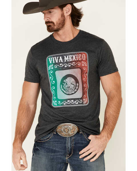 Cody James Men's Gray Viva Mexico Graphic T-Shirt , Grey, hi-res