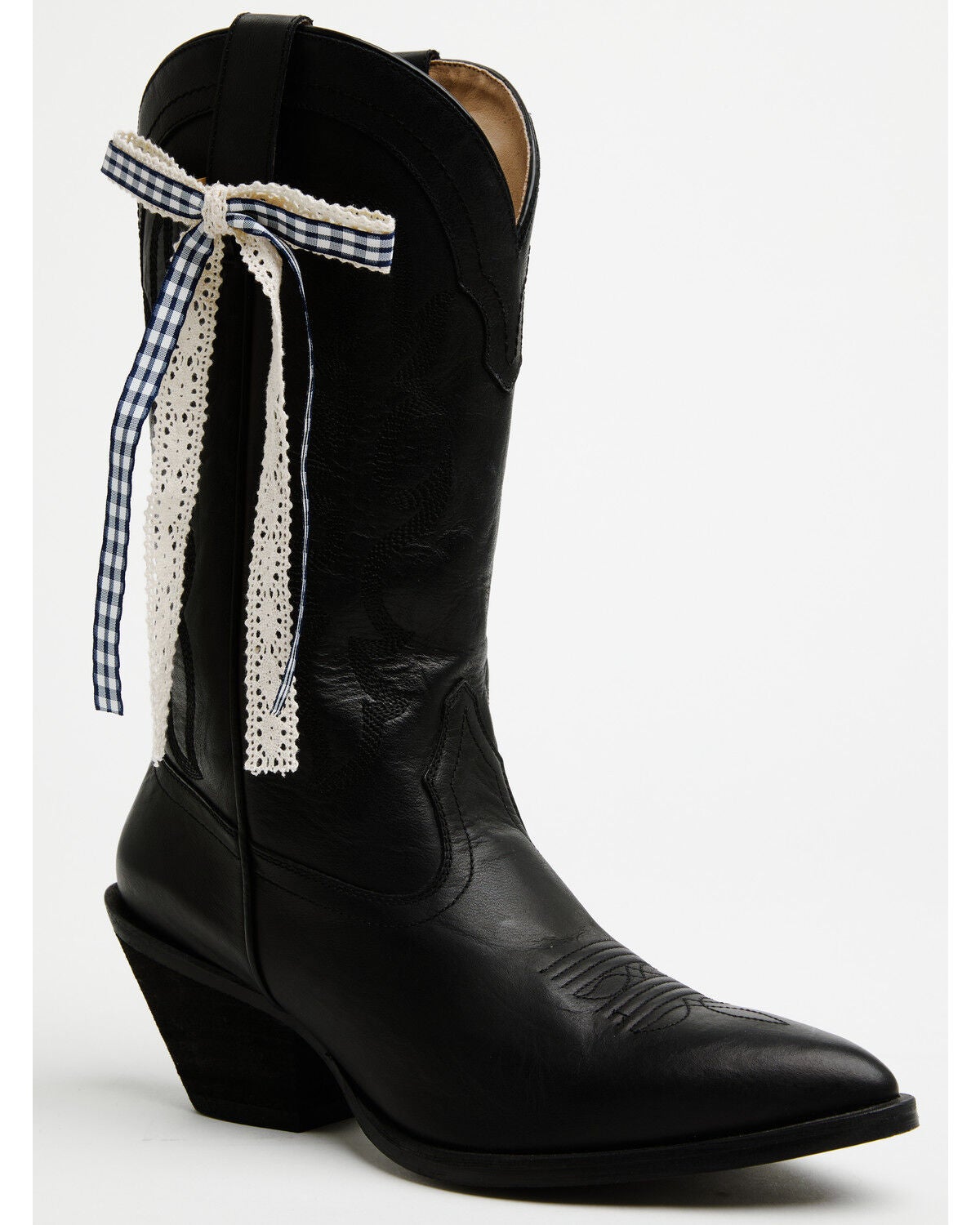 Image #1 - Shyanne Women's Gingham Lace Boot Bow, Blue, hi-res