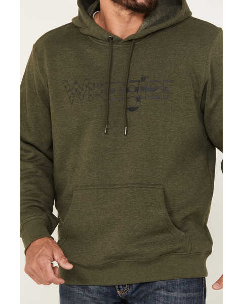 Image #3 - Wrangler Men's American Logo Hooded Sweatshirt, Olive, hi-res