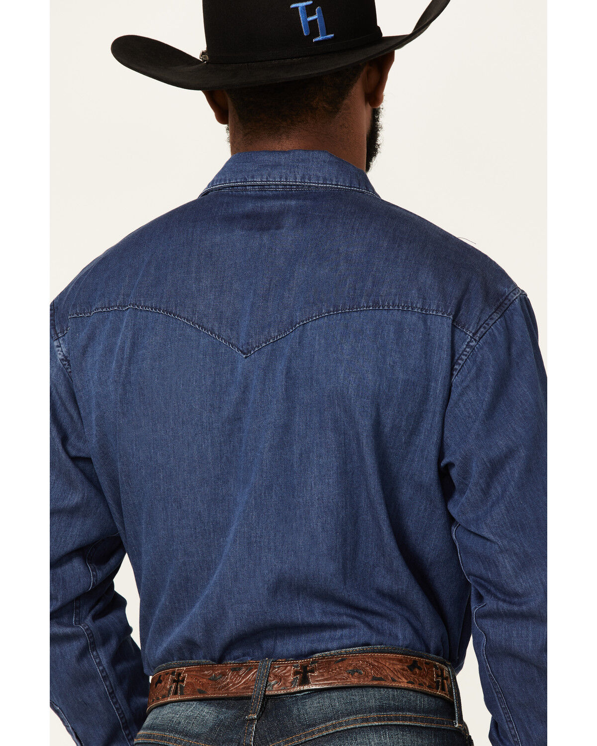 Image #4 - Resistol Men's Rawlings Denim Long Sleeve Snap Western Shirt, , hi-res