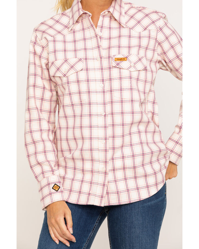 Wrangler Women S Pink Fr Plaid Shirt Sheplers