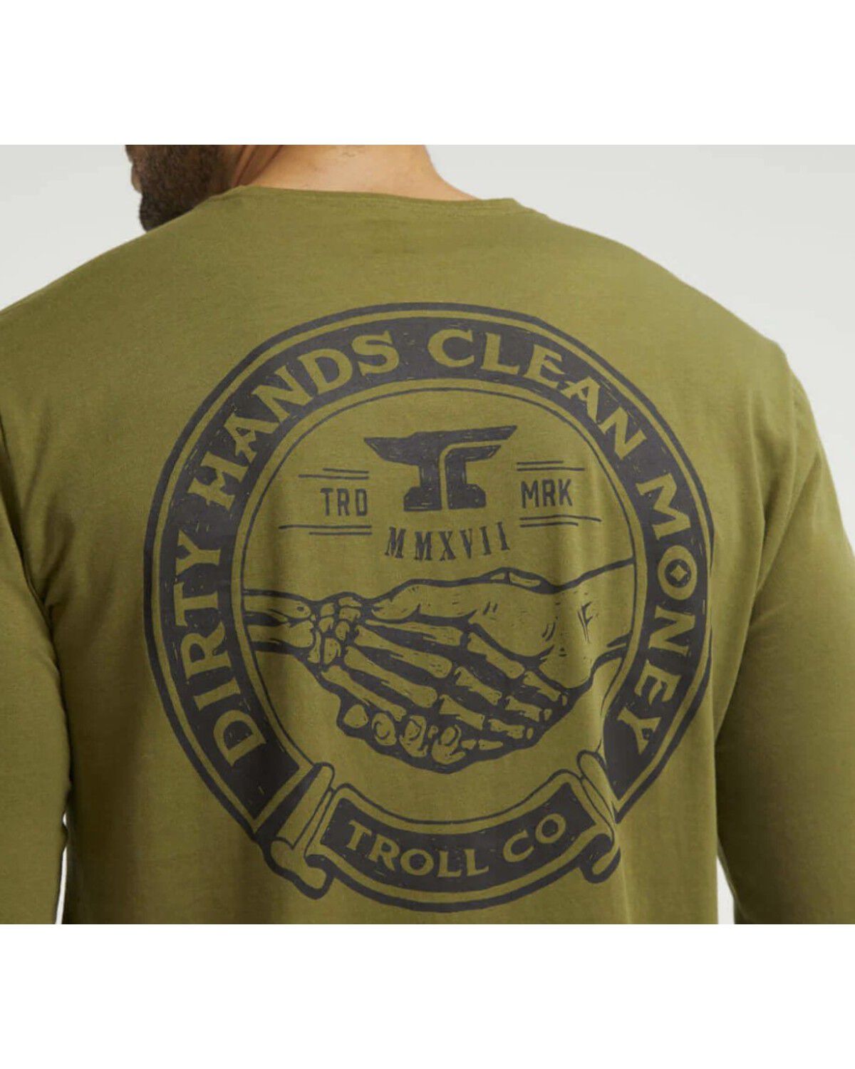 Image #4 - Troll Co Men's Haggler Long Sleeve Graphic Shirt, Olive, hi-res