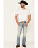 Moonshine Spirit Men's Wild West Light Wash Stretch Stackable Straight Jeans , Blue, hi-res