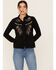 Image #2 - Idyllwind Women's Embroidered Faux Suede Long Sleeve Snap Western Shirt, Black, hi-res