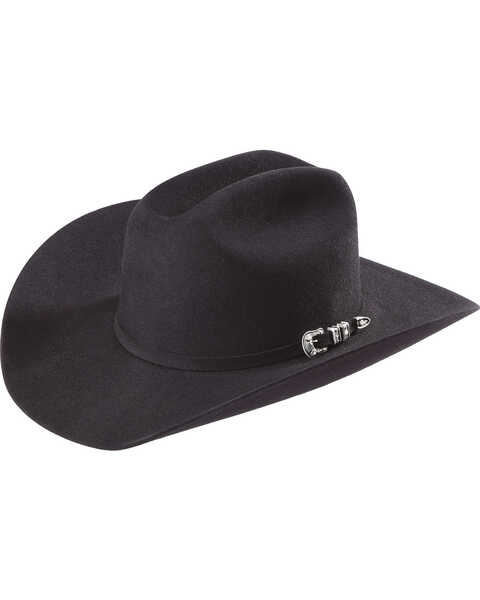 Justin 20X Classic Black Felt Cowboy Hat, Black, hi-res