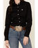 Image #3 - Cinch Women's Weave Pocket Long Sleeve Button Down Western Shirt, Black, hi-res