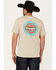 Image #4 - Wrangler Men's Boot Barn Exclusive Logo Short Sleeve Graphic T-Shirt, Sand, hi-res