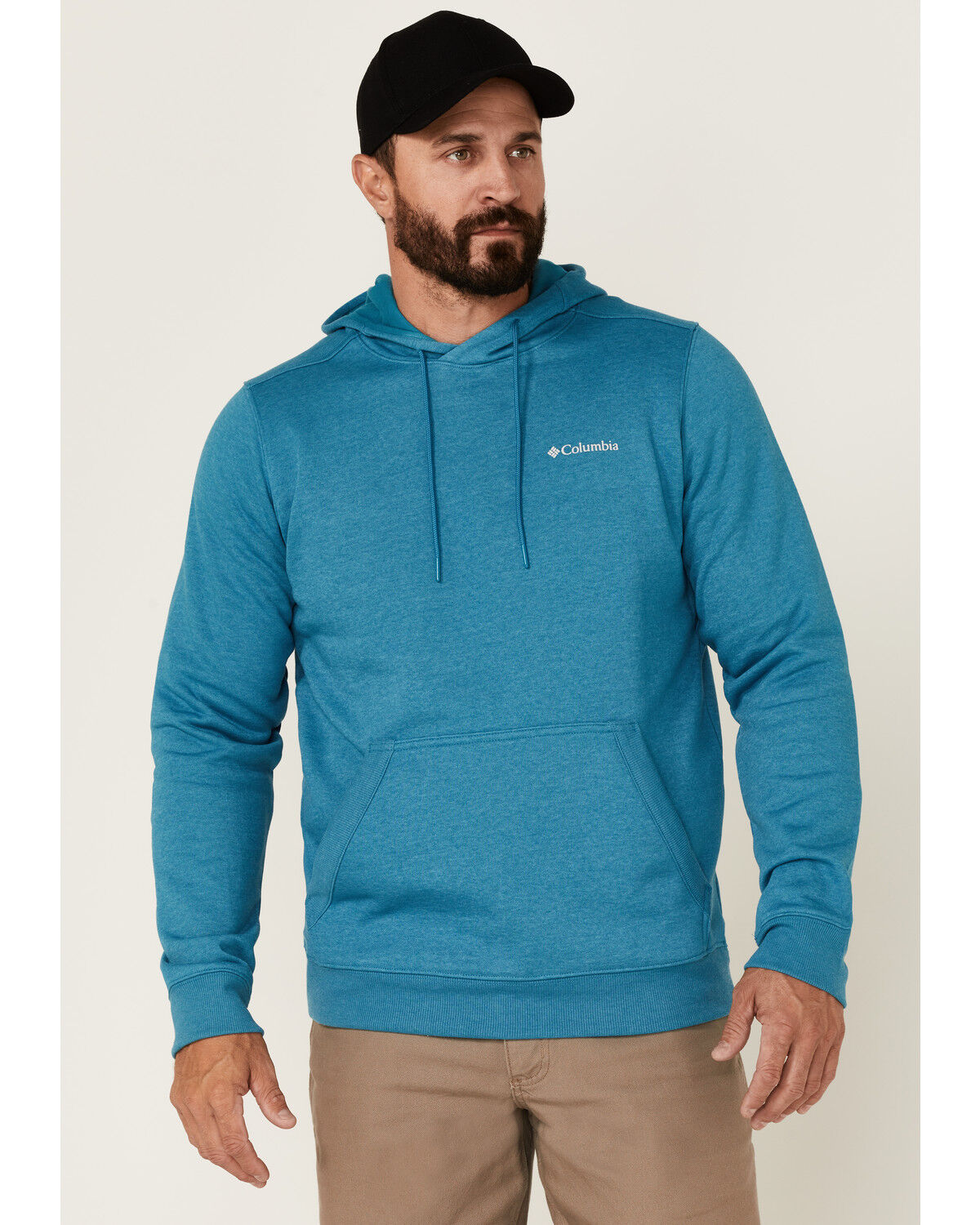 Image #1 - Columbia Men's Teal Basic Logo Graphic Hooded Sweatshirt , , hi-res