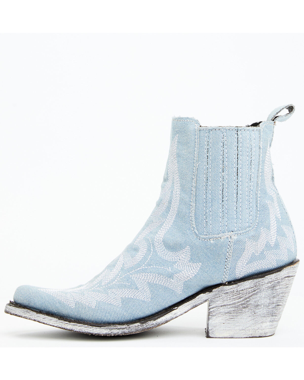 Image #3 - Liberty Black Women's Simone Made in Denim Western Booties - Round Toe, Light Blue, hi-res