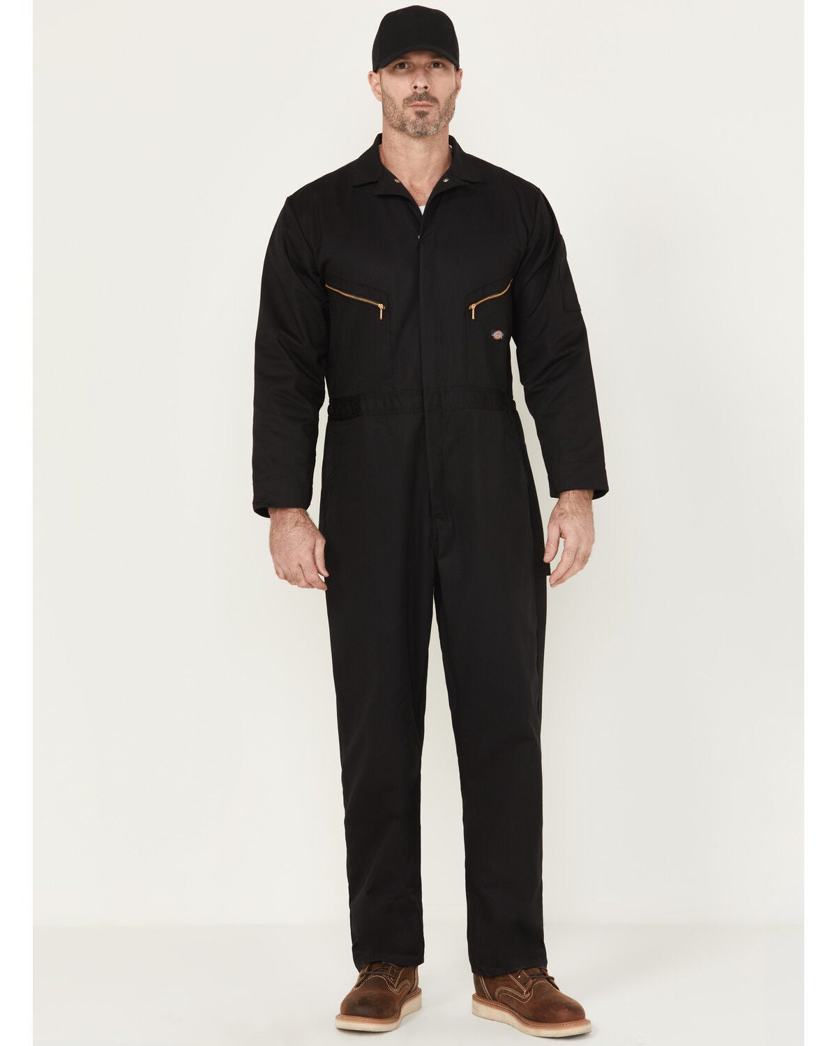 Dickies Men's Deluxe Blended Long Sleeve Coveralls, Black, hi-res