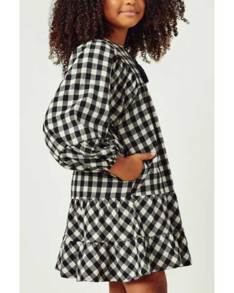 Image #3 - Hayden Girls' Gingham Plaid Long Puff Sleeve Dress , , hi-res