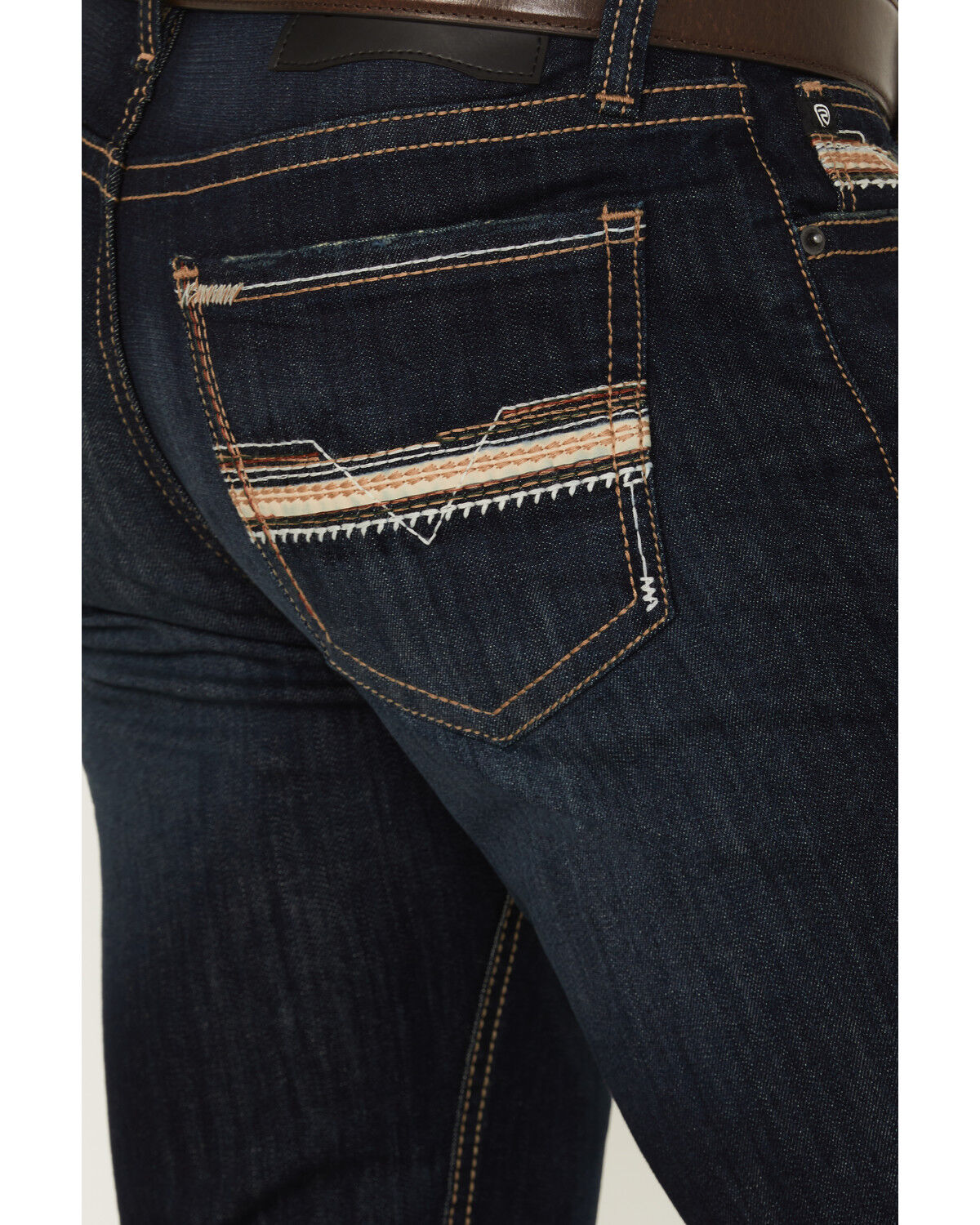 Image #4 - Rock & Roll Denim Men's Revolver Dark Wash Slim Straight Stretch Denim Jeans, Dark Wash, hi-res