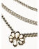 Shyanne Women's Round Ball & Chain Blossom Pendant Layered Necklace, Ivory, hi-res