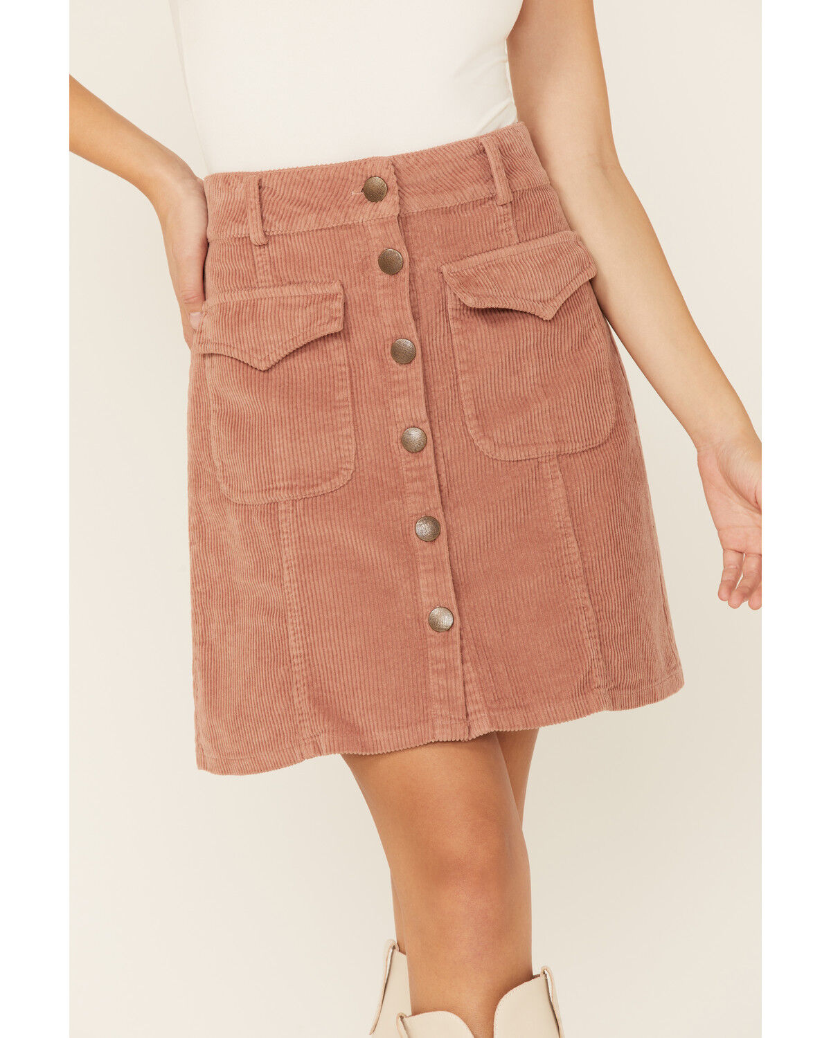 Image #2 - Maggie Sweet Women's Danna Corduroy Button Down Skirt, , hi-res