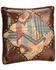 Image #1 - HiEnd Accents Ruidoso Square Pillow with Scalloping, Multi, hi-res