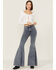 Image #1 - Free People Women's Just Float On Cloudy Indigo Flare Jeans, , hi-res