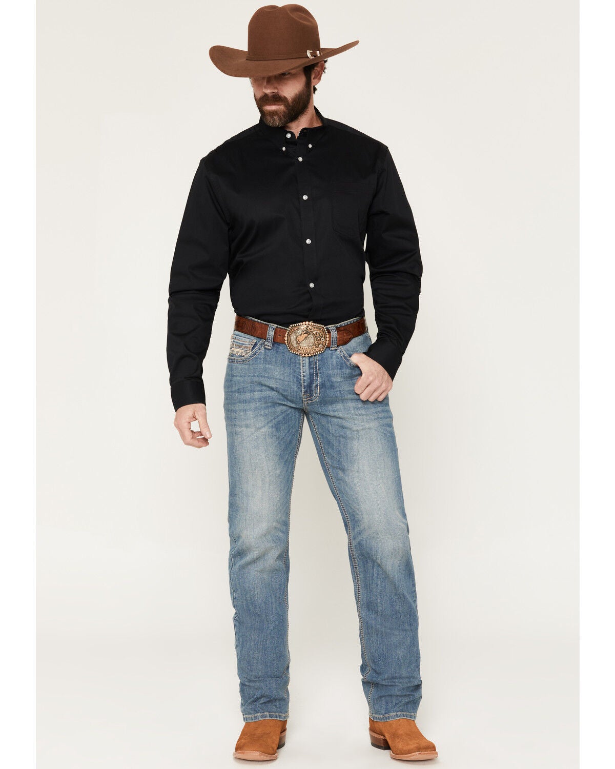 Rock & Roll Denim Men's Revolver Light Wash Slim Straight Stretch Denim Jeans, Light Wash, hi-res