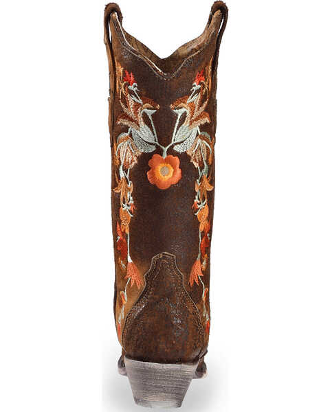 Image #7 - Corral Women's Floral Embroidered Lamb Western Boots - Snip Toe, Chocolate, hi-res