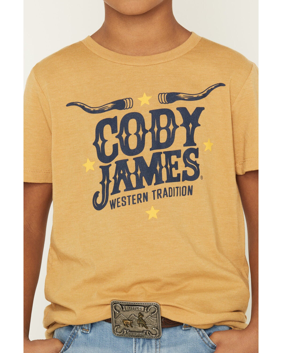 Image #3 - Cody James Boys' Logo Short Sleeve Graphic T-Shirt, Mustard, hi-res
