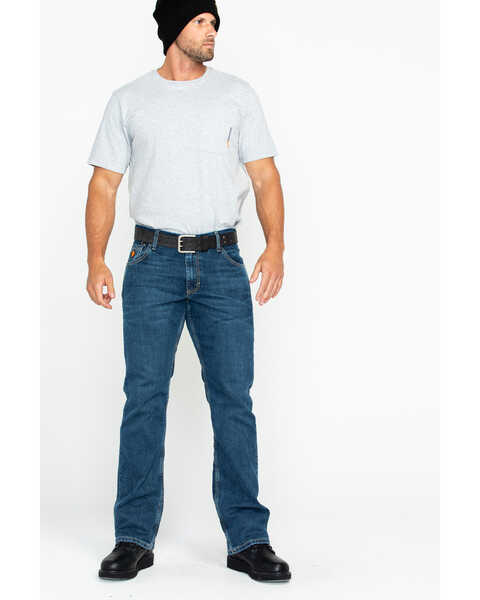 Image #6 - Wrangler Retro Men's FR Advanced Comfort Slim Bootcut Work Jeans , Blue, hi-res