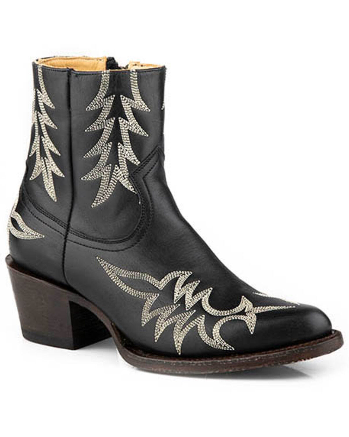 Image #1 - Stetson Women's Gianna Booties - Round Toe, Black, hi-res
