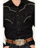 Image #3 - Rock 47 by Wrangler Men's Embroidered Long Sleeve Western Snap Shirt, Black, hi-res