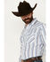 Image #2 - Ely Walker Men's Striped Print Long Sleeve Pearl Snap Western Shirt - Tall, White, hi-res