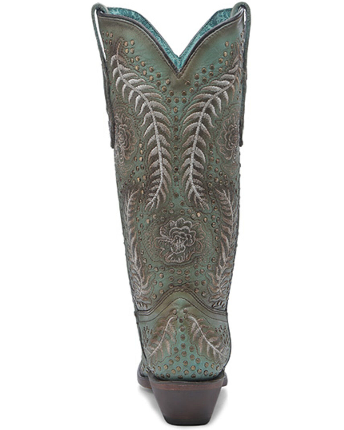 Image #4 - Corral Women's Studded Tall Western Boots - Snip Toe, Turquoise, hi-res
