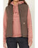 Image #3 - Carhartt Women's Taupe Washed Duck Sherpa Lined Vest, Taupe, hi-res