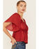 Image #2 - Wild Moss Women's Flutter Sleeve Top, Rust, hi-res