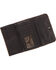 American West Women's Brown Tri-Fold Leather Wallet , Distressed Brown, hi-res
