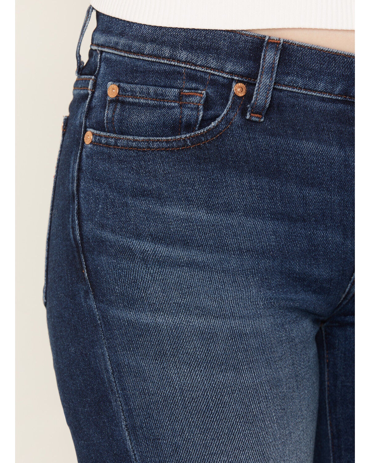 Image #4 - 7 For All Mankind Women's Medium Wash Americana Studded Pocket Bootcut Stretch Denim Jeans, Medium Wash, hi-res