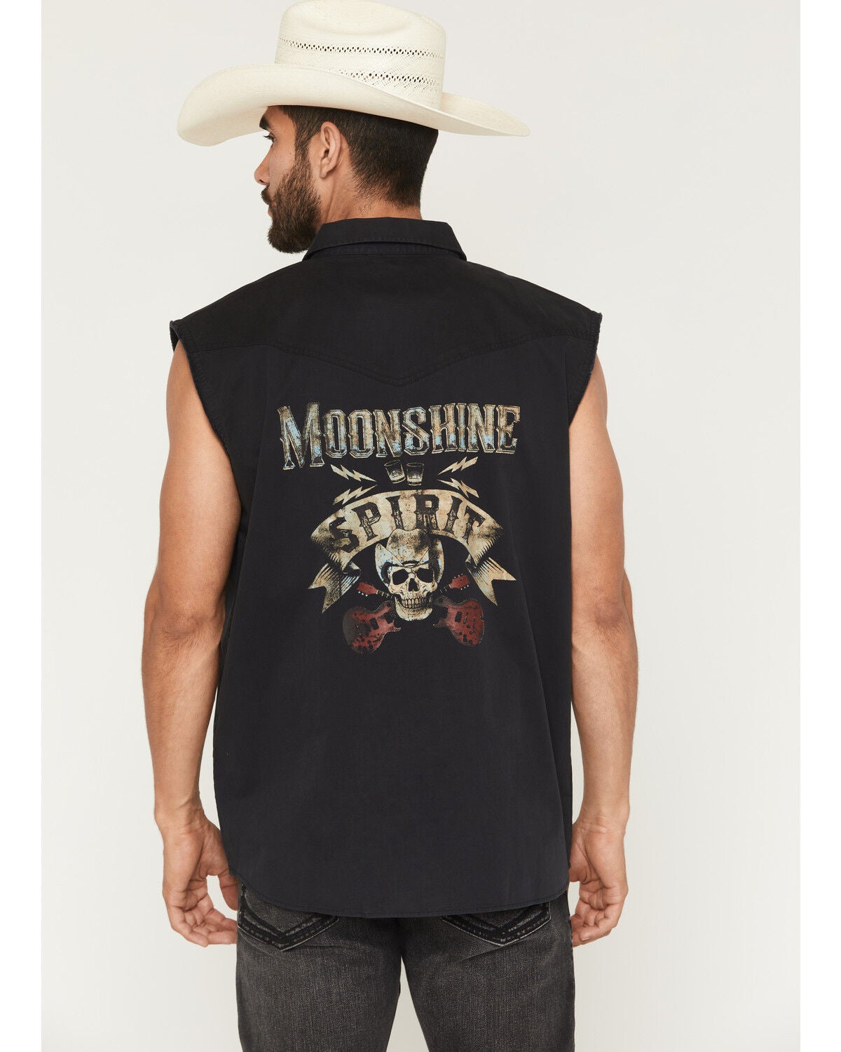 Image #1 - Moonshine Spirit&reg; Men's Dixon Bubba Sleeveless Western Shirt, Black, hi-res